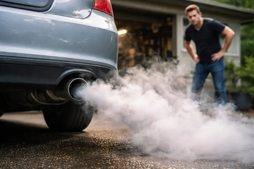 White or Grey Smoke from the Tailpipe